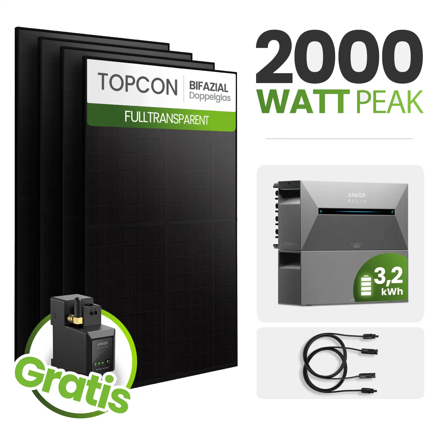 Tepto 2000W Balkonkraftwerk MaxPower mit 3,2 kWh Speicher