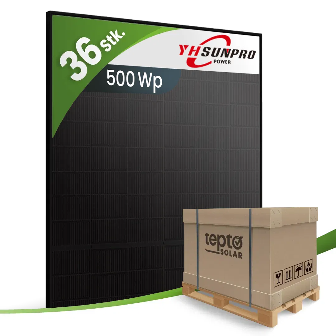 Sunpro SPDG500-N108R12/500W topcon Bifazial Glas-Glas Fullblack (Palette)