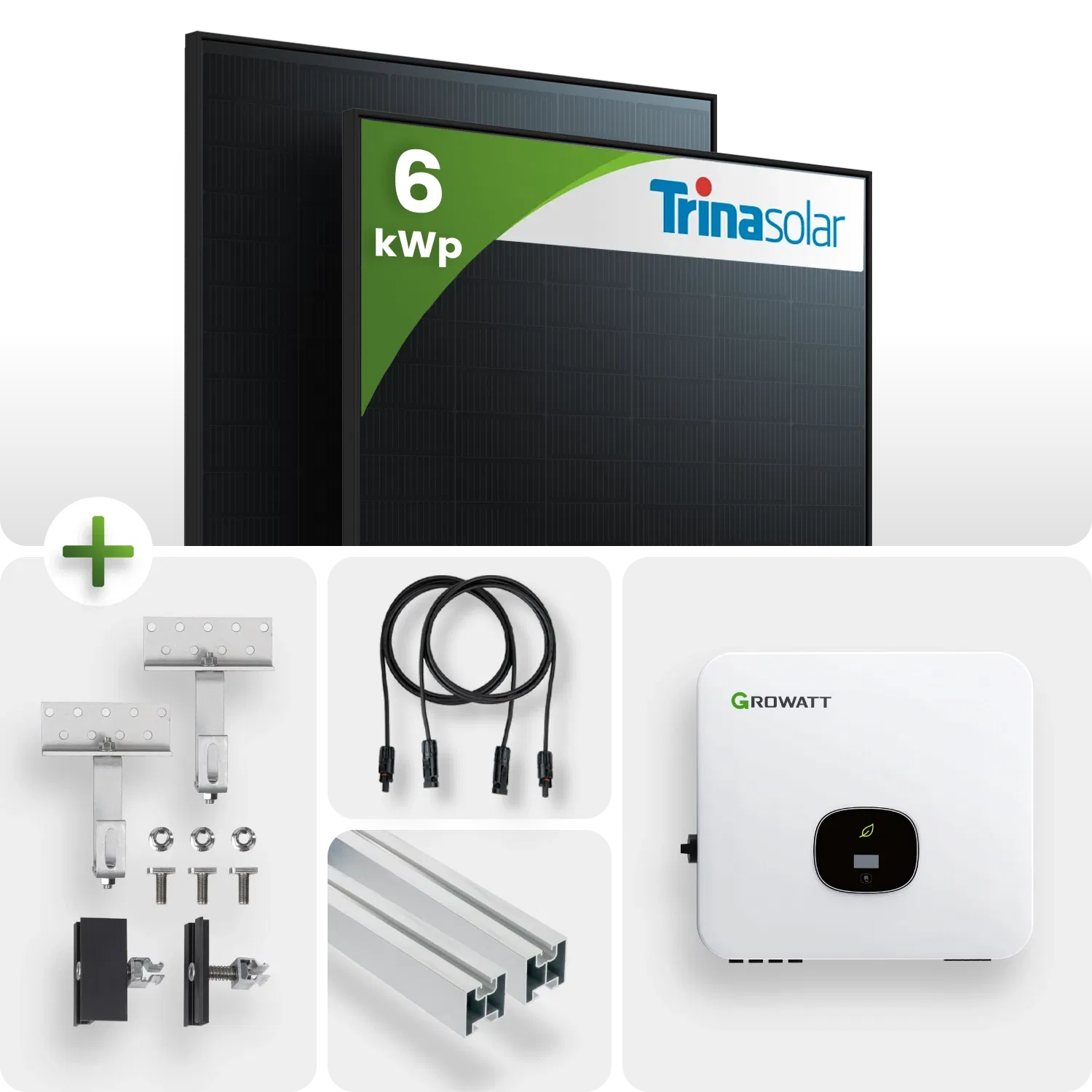 PV Komplettpaket Growatt 6KW Schrägdachmontage Trina 445 Fullblack Module PV Komplettpaket Growatt 6KW Schrägdachmontage Trina 445 Fullblack Module