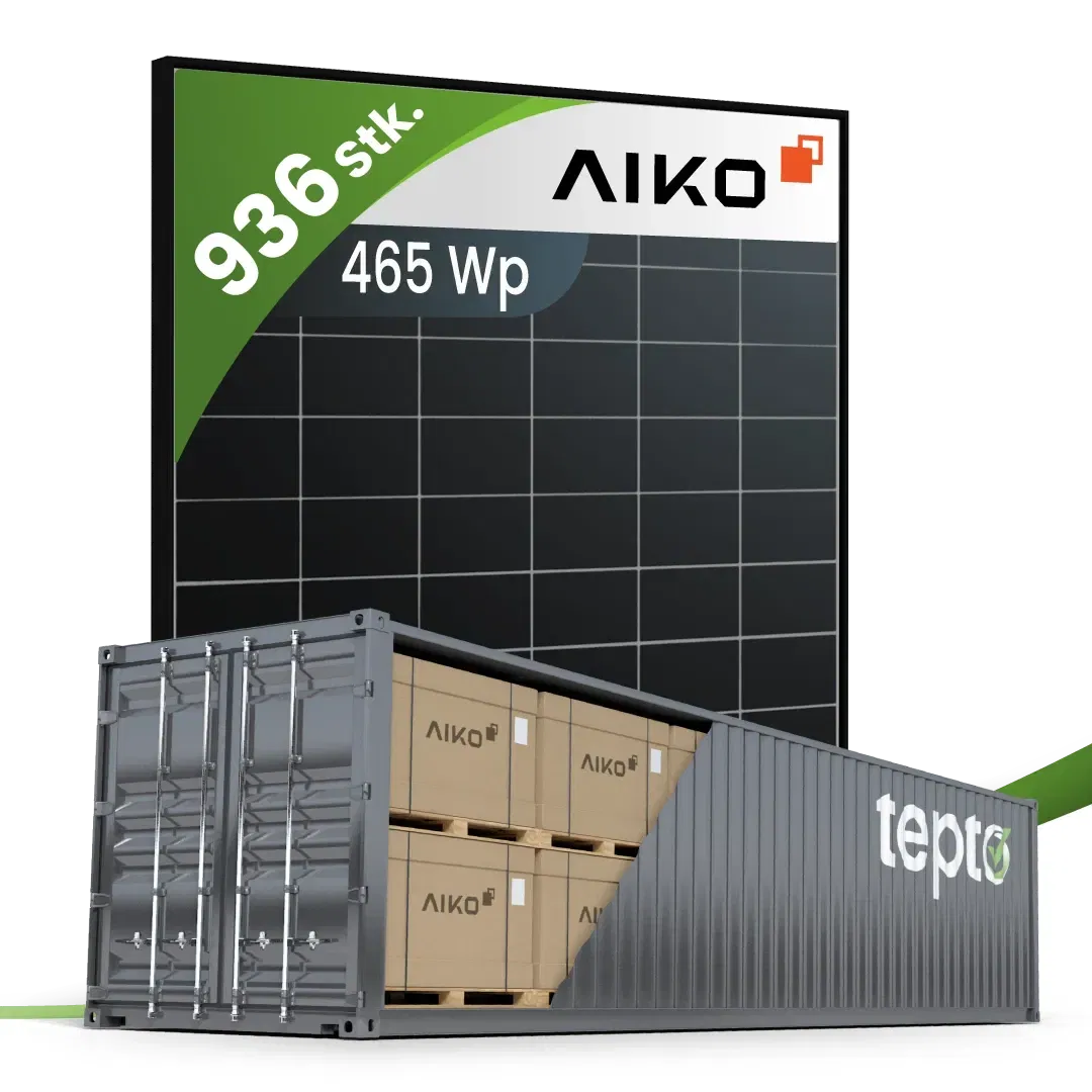 Aiko 465Wp A-MAH54Mw Einzelglas Black Frame (Container)