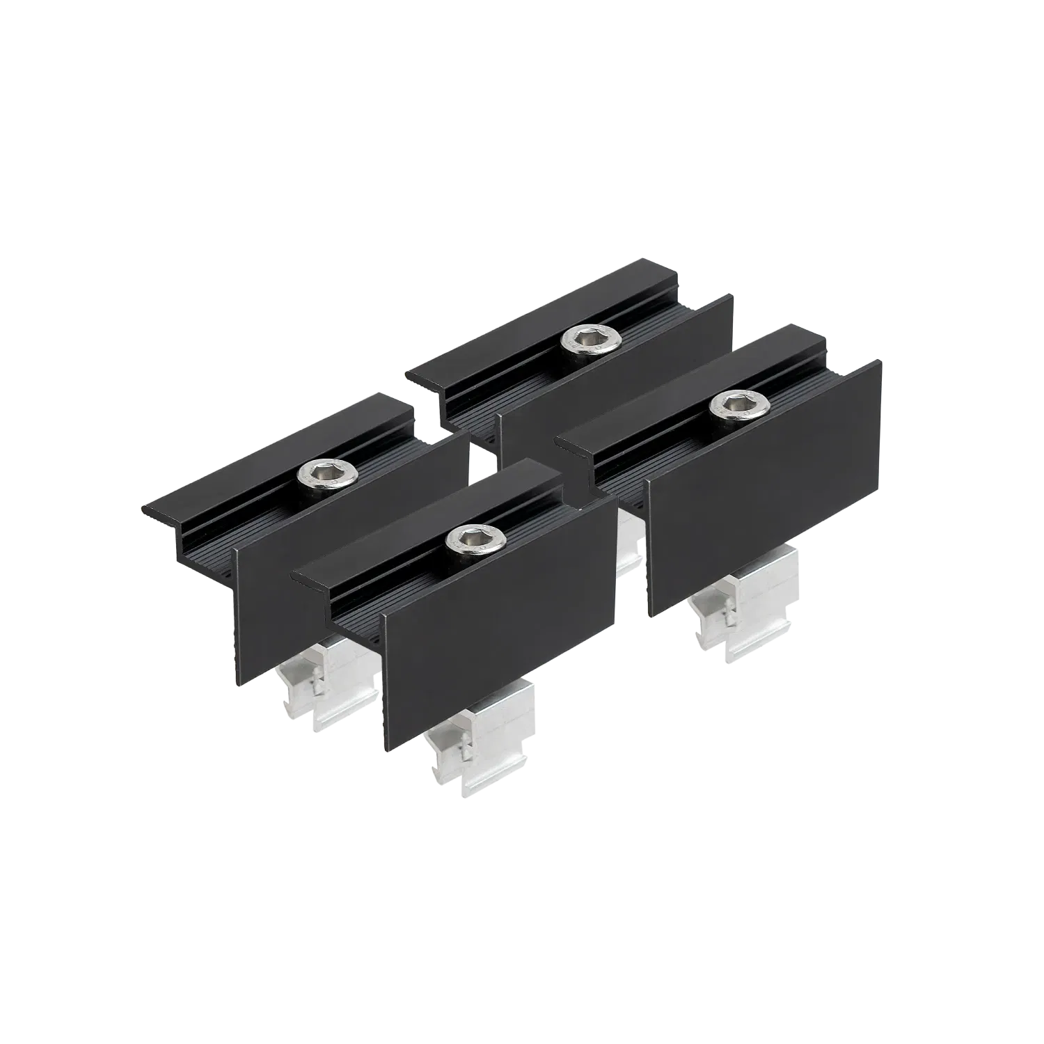 Flachdach- und Boden Montageset für 1 Modul horizontal - silber 30mm