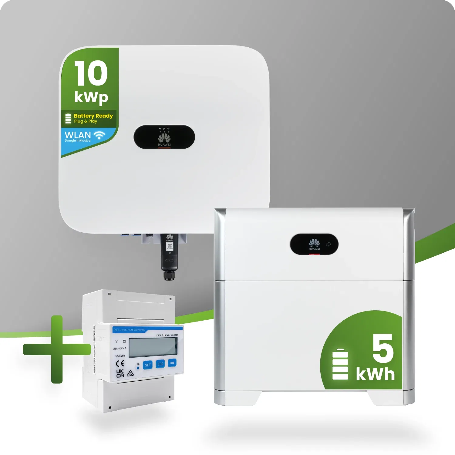 Huawei PV-Paket mit 10kW Hybrid-Wechselrichter und 5kW Speicher inklusive Smart Meter