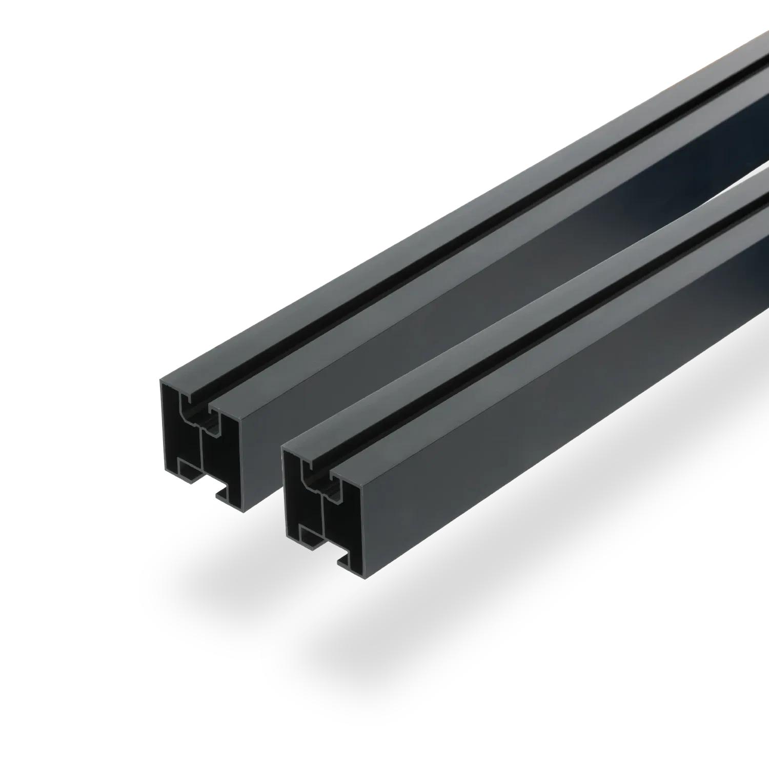 SCHWARZES Flachdach- und Wand Montageset für 2 Module senkrechte Montage Photovoltaik Balkonkraftwerk Aufständerungsdreiecke - 30mm