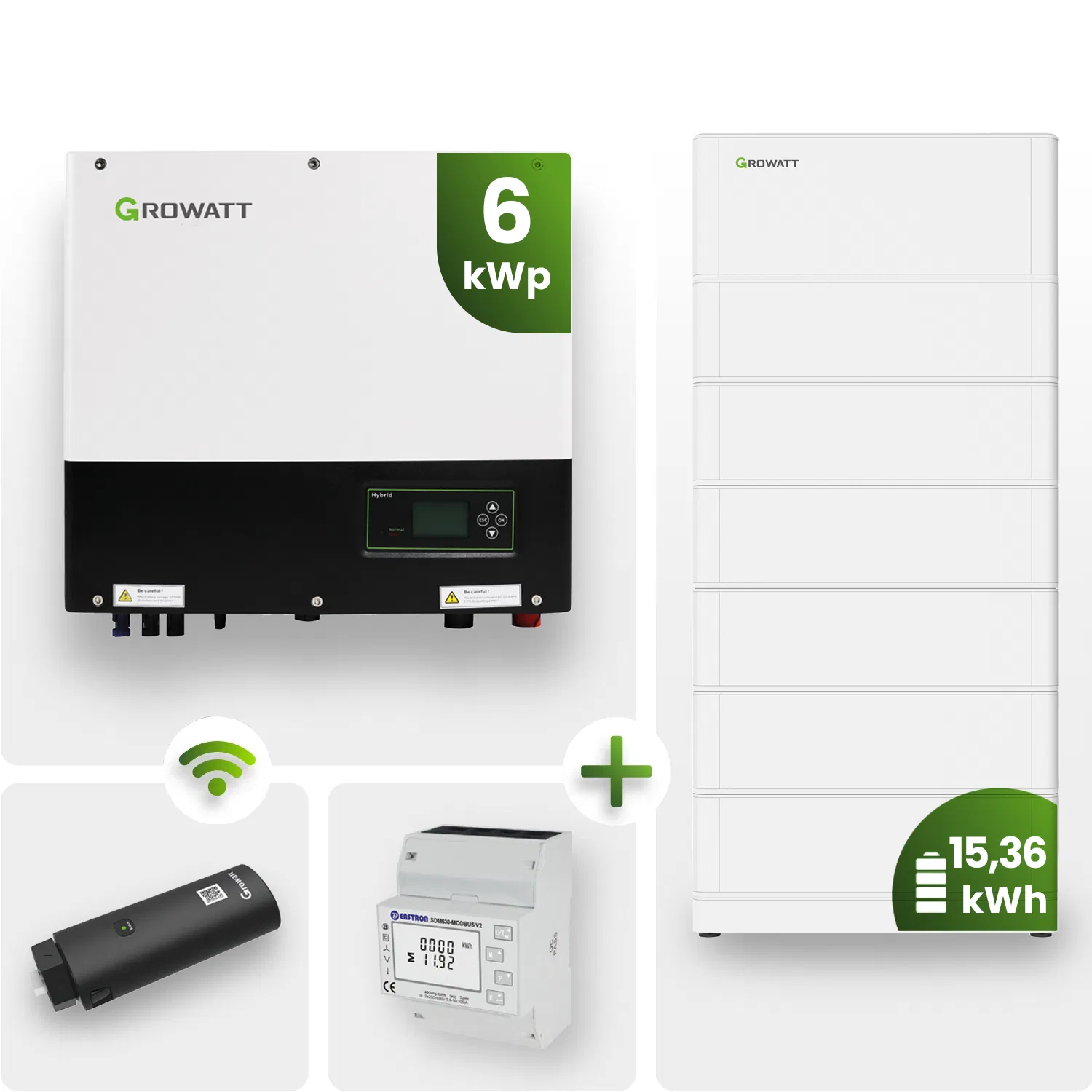 Growatt SPH Wechselrichter 6kW mit Speicher 15,36kWh inkl. Smart Meter Growatt SPH Wechselrichter 6kW mit Speicher 15,36kWh inkl. Smart Meter