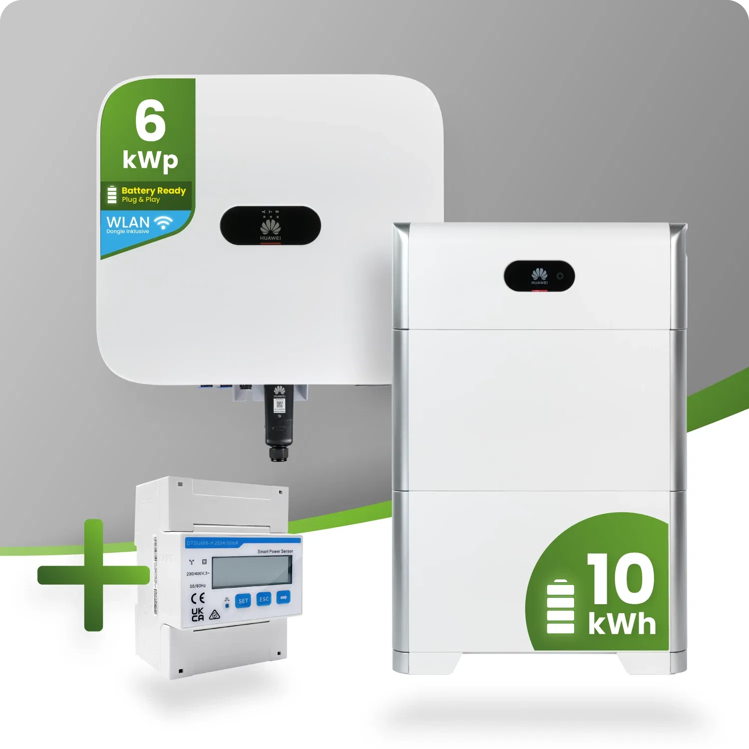 Huawei PV-Paket mit 6kW Hybrid-Wechselrichter und 10kW Speicher inklusive Smart Meter