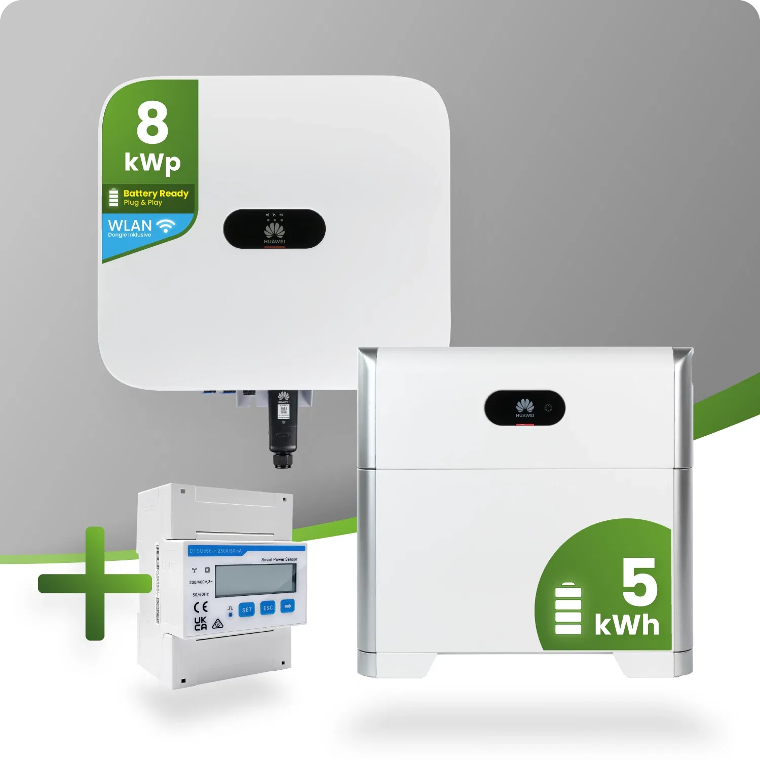 Huawei PV-Paket mit 8kW Hybrid-Wechselrichter und 5kW Speicher inklusive Smart Meter