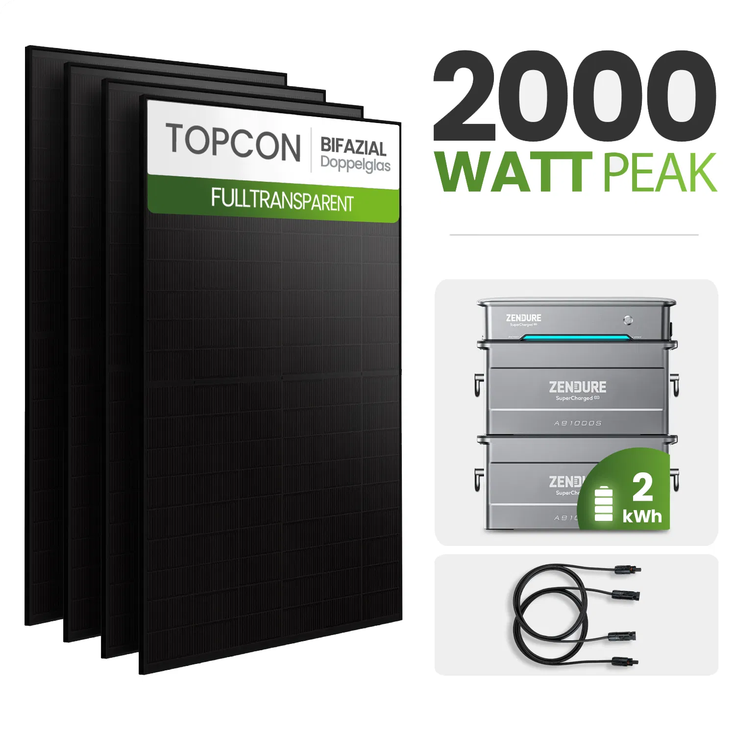 Tepto 2000W Balkonkraftwerk MaxPower mit 2 kWh Speicher
