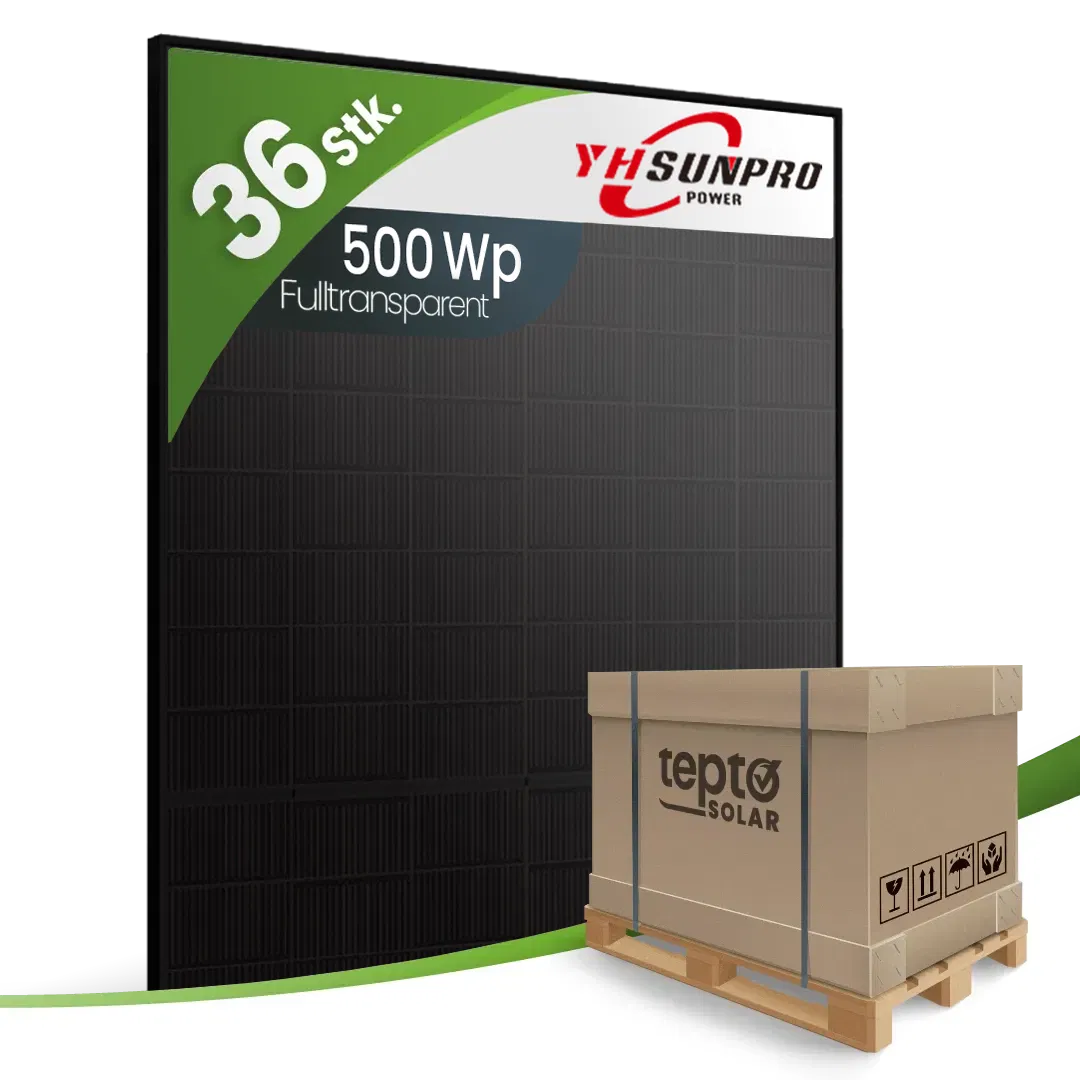 Sunpro SPDG500-N108R12/500W Topcon Bifazial Glas-Glas Fulltransparent (Palette)