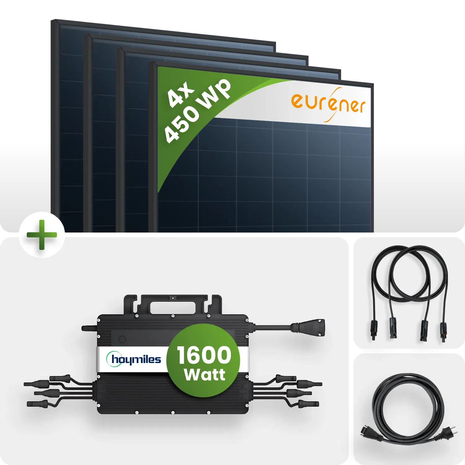 1800Wp Balkonkraftwerk 4x450 Eurener IBC Bifazial Fullblack Hoymiles HMS1600-4T 1800Wp Balkonkraftwerk 4x450 Eurener IBC Bifazial Fullblack Hoymiles HMS1600-4T