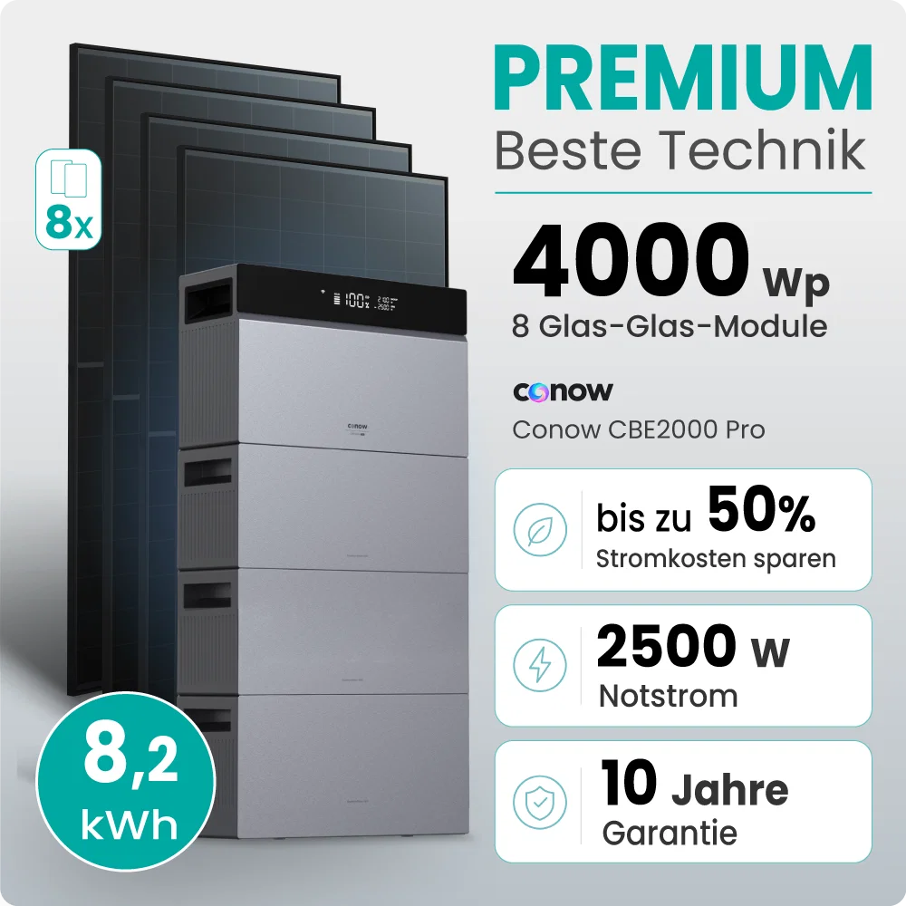 Tepto 4000W Balkonkraftwerk Premium mit Conow Pro 8,2kWh Speicher