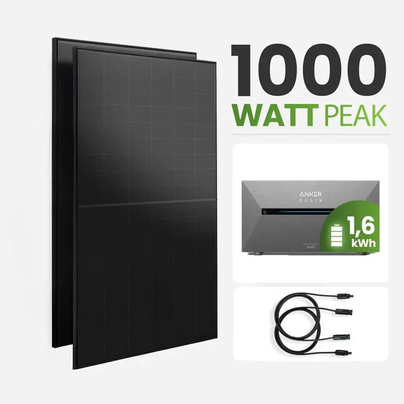 Tepto 1000W Balkonkraftwerk MaxPower mit 1,6 kWh Speicher Anker 2 Pro