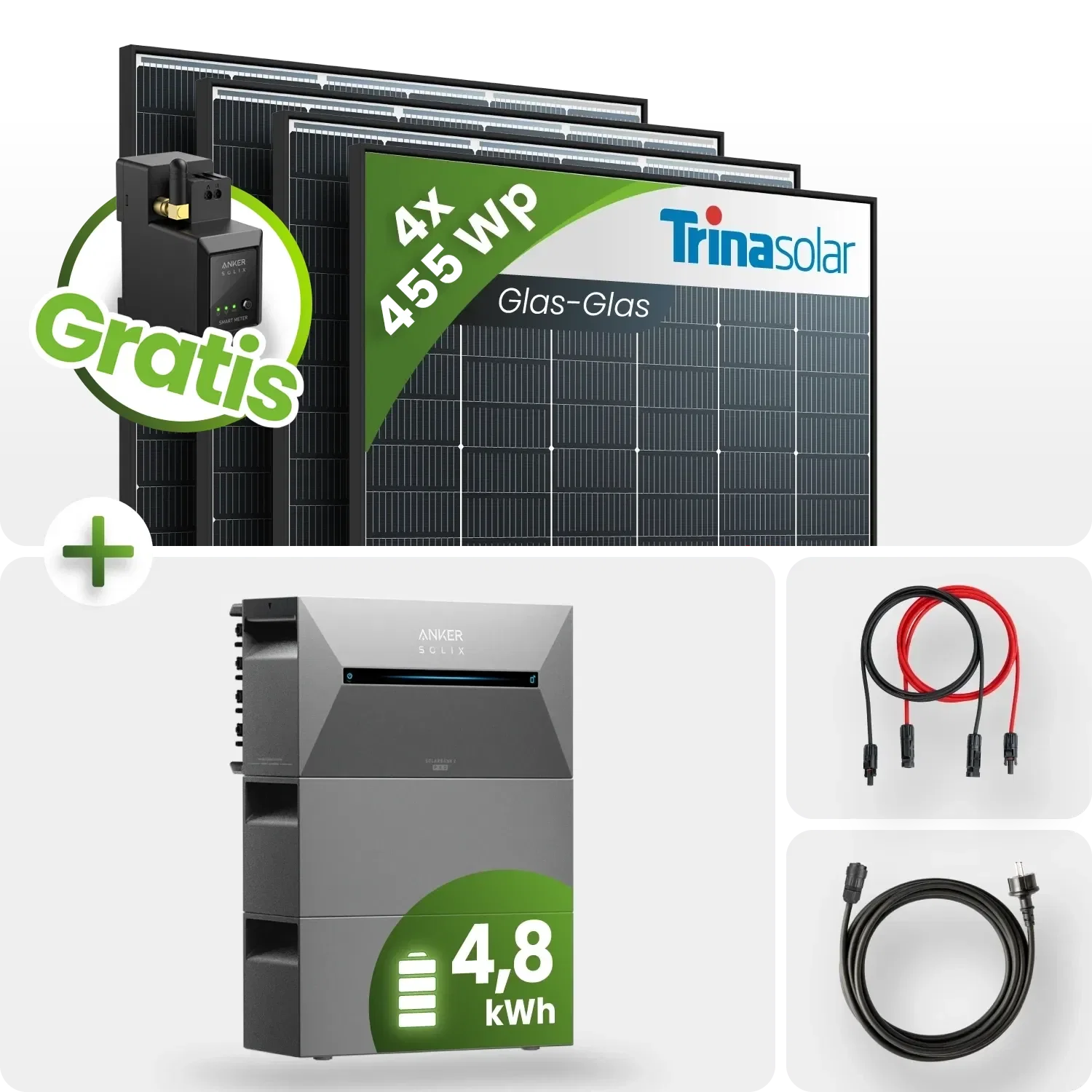 1820Wp Balkonkraftwerk 4,8kWh Speicher Anker Solarbank 2