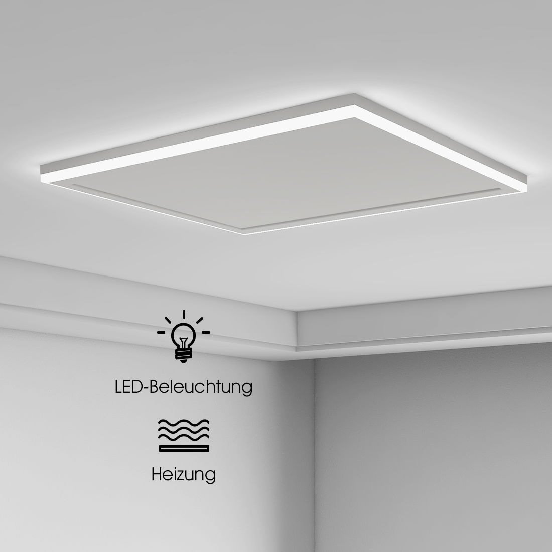 Byecold - Infrarotheizung mit LED, 840W Deckenleuchte