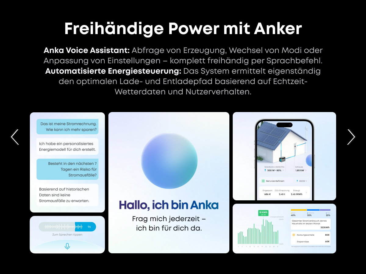 Power Bank, Industrieller Akku, Freihändige Steuerung, Appanzeige, Anker