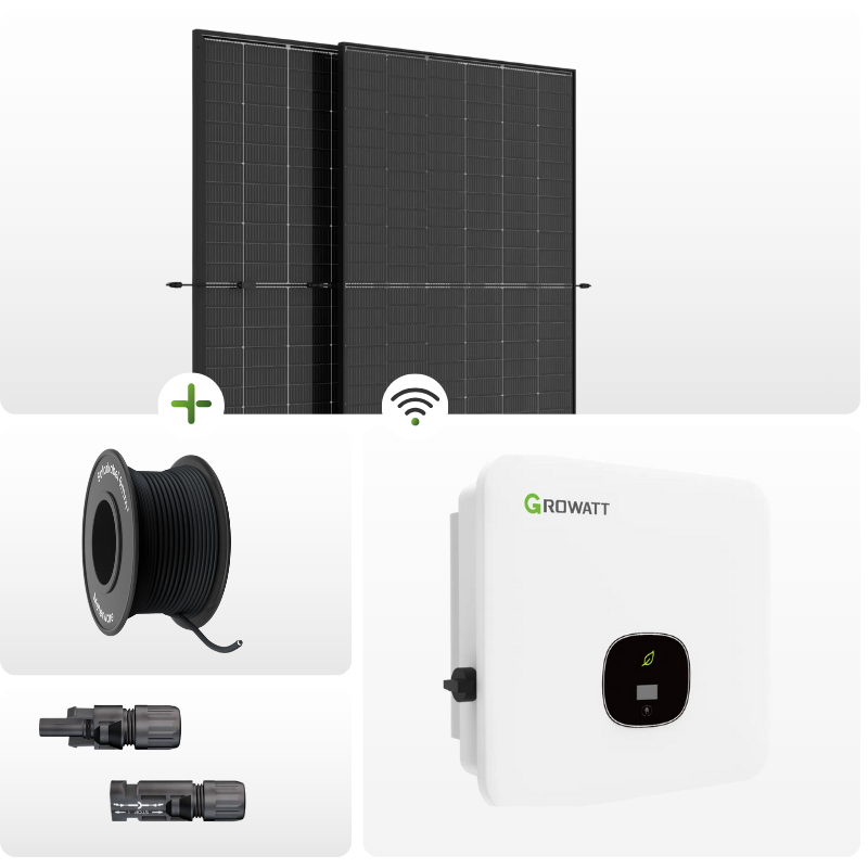 6kWp Growatt PV-Anlage 14x Trina 440Wp Glas-Glas Bifazial Notstromfähig Speicher erweiterbar Adapter, Elektronik