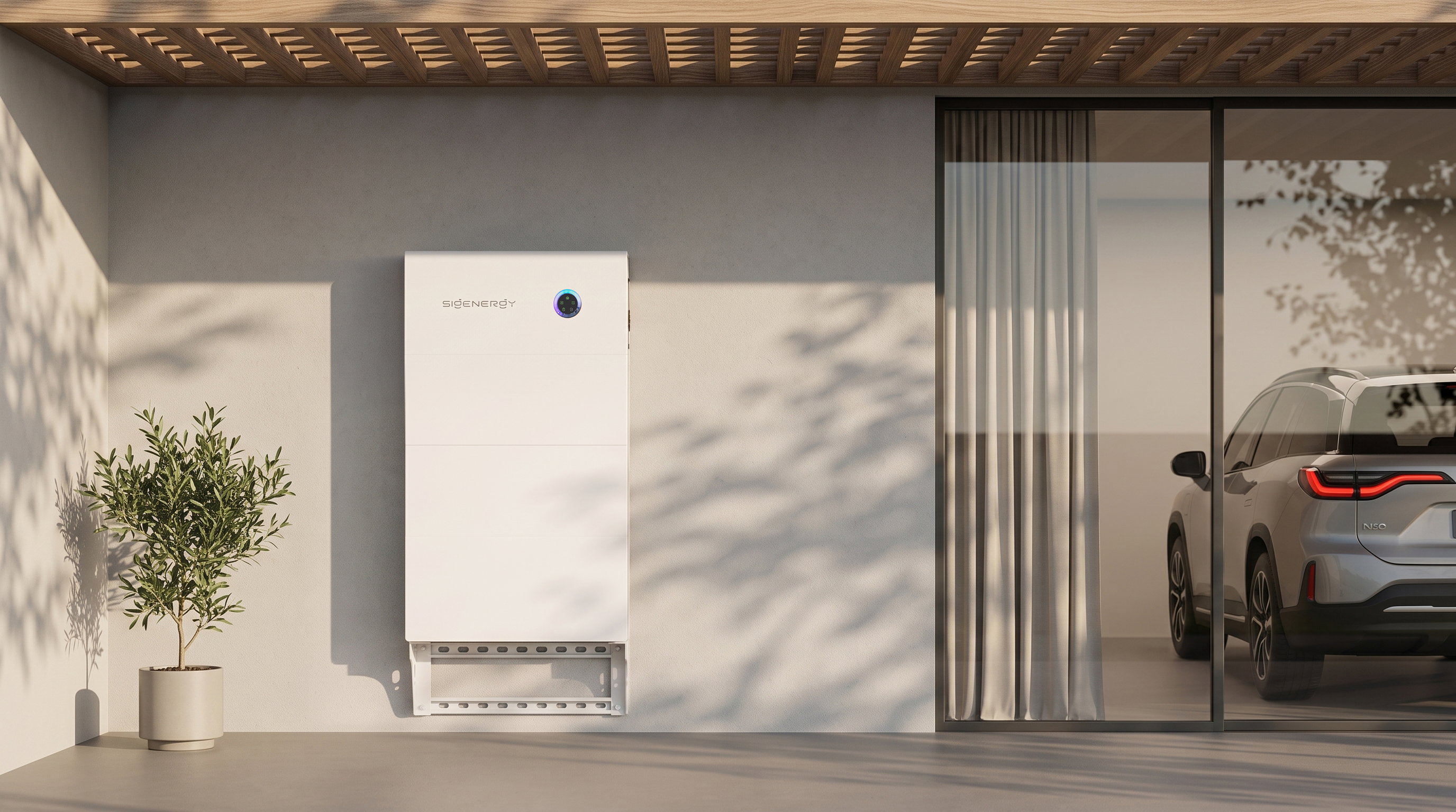 Solargenerator, Wall-mounted, Weiß, Ladestation, Garage Carport