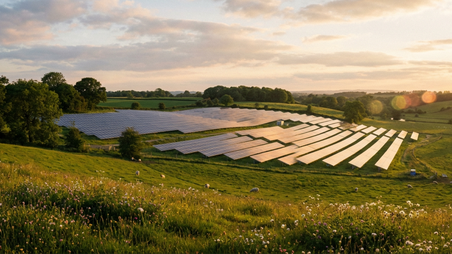 Solarmodule, Photovoltaik, Solarfarm, Grüne Energie, Feldern