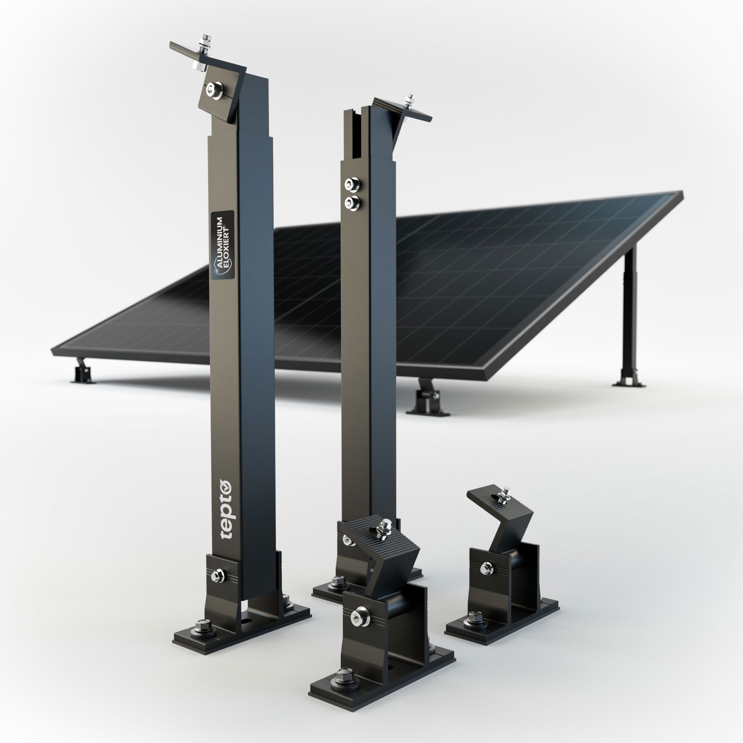 Solarmodul, PV-Panel, Robuster Stahlrahmen, Montagesystem, Aluminium