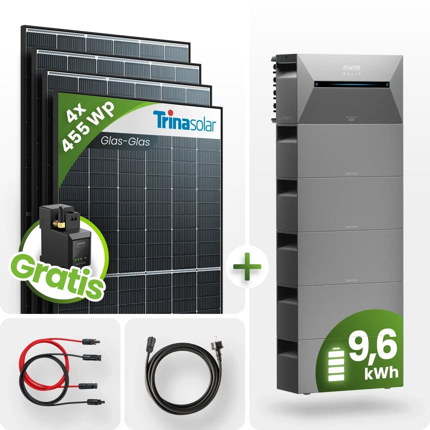 1820Wp Balkonkraftwerk 9,6kWh Speicher Anker Solarbank 2