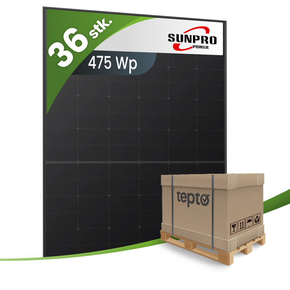 Solarmodul, 475 W, Monokristallin, PV-Modul, Lieferung palletenverpackt