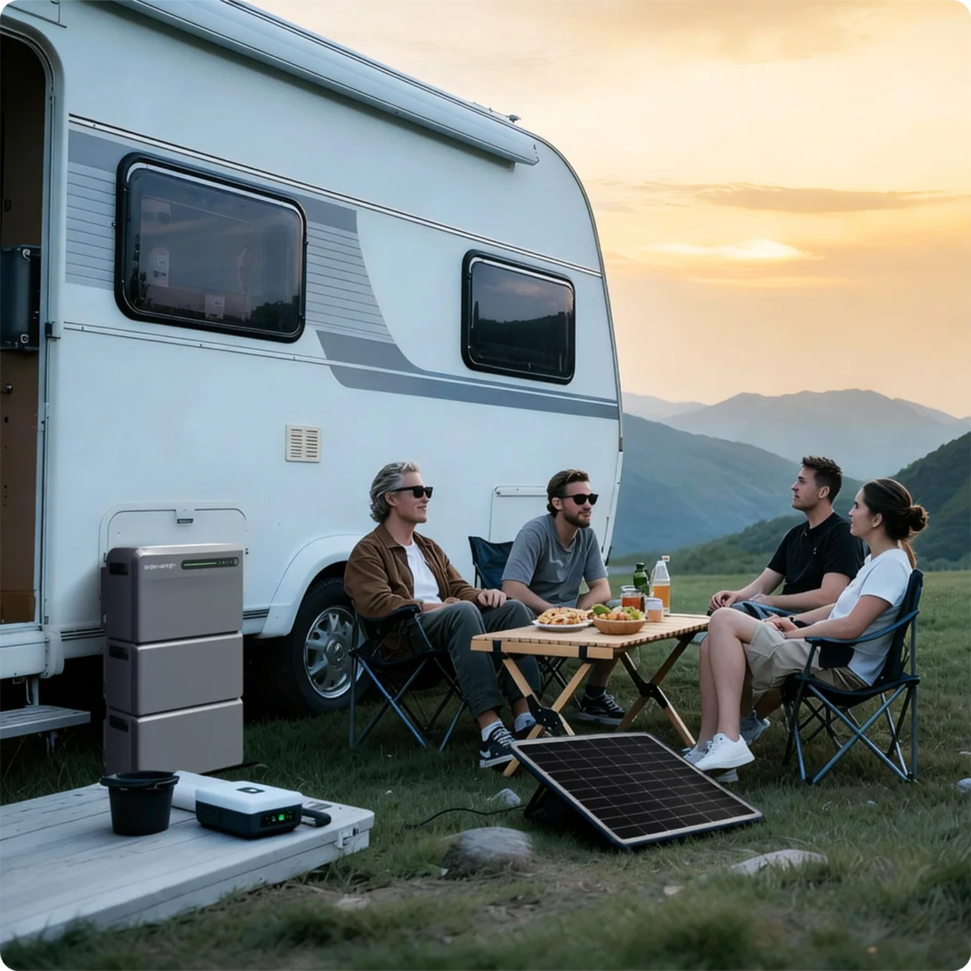 Wohnmobil, Camping, Solaranlage, Außenküche, Grill