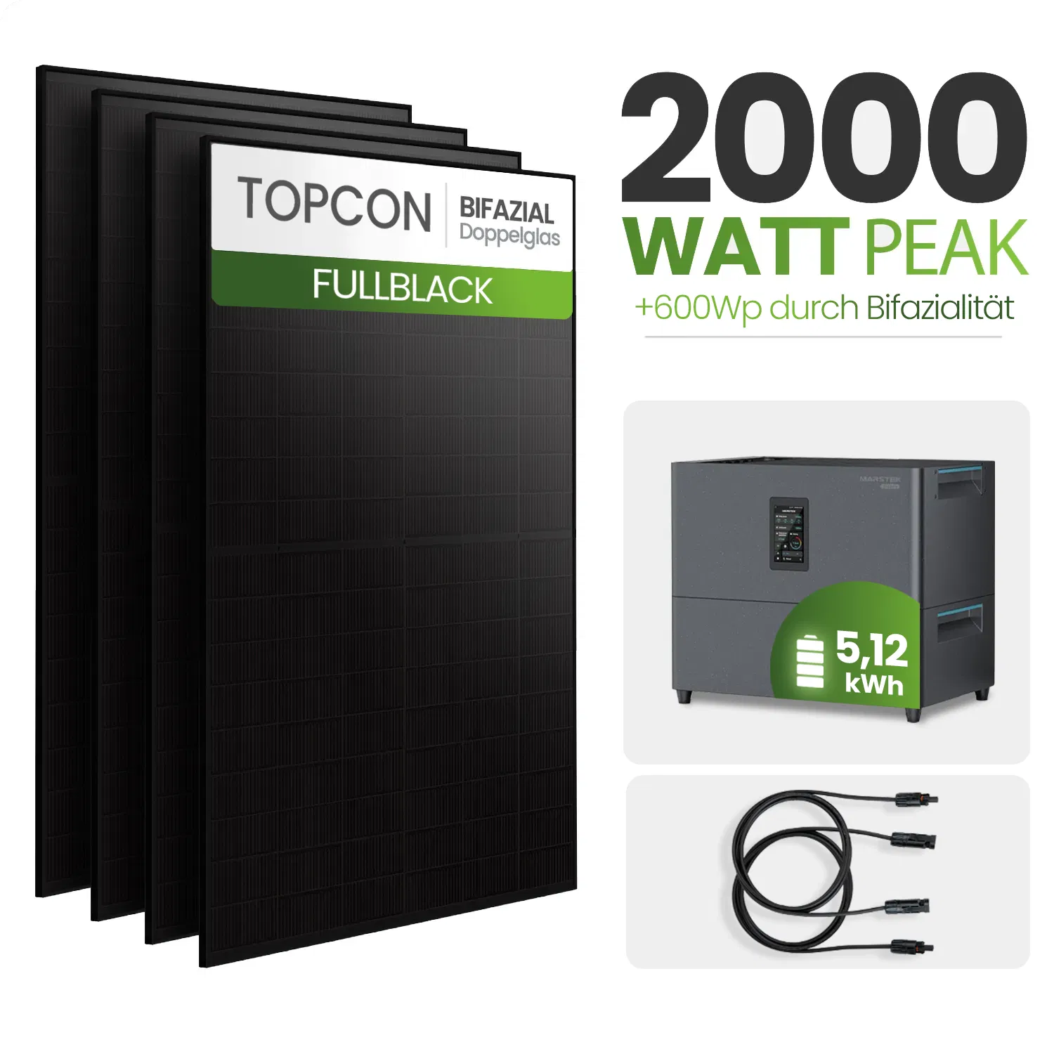 Tepto 2000W Balkonkraftwerk MaxPower mit 5 kWh Speicher Marstek Jupiter C Plus