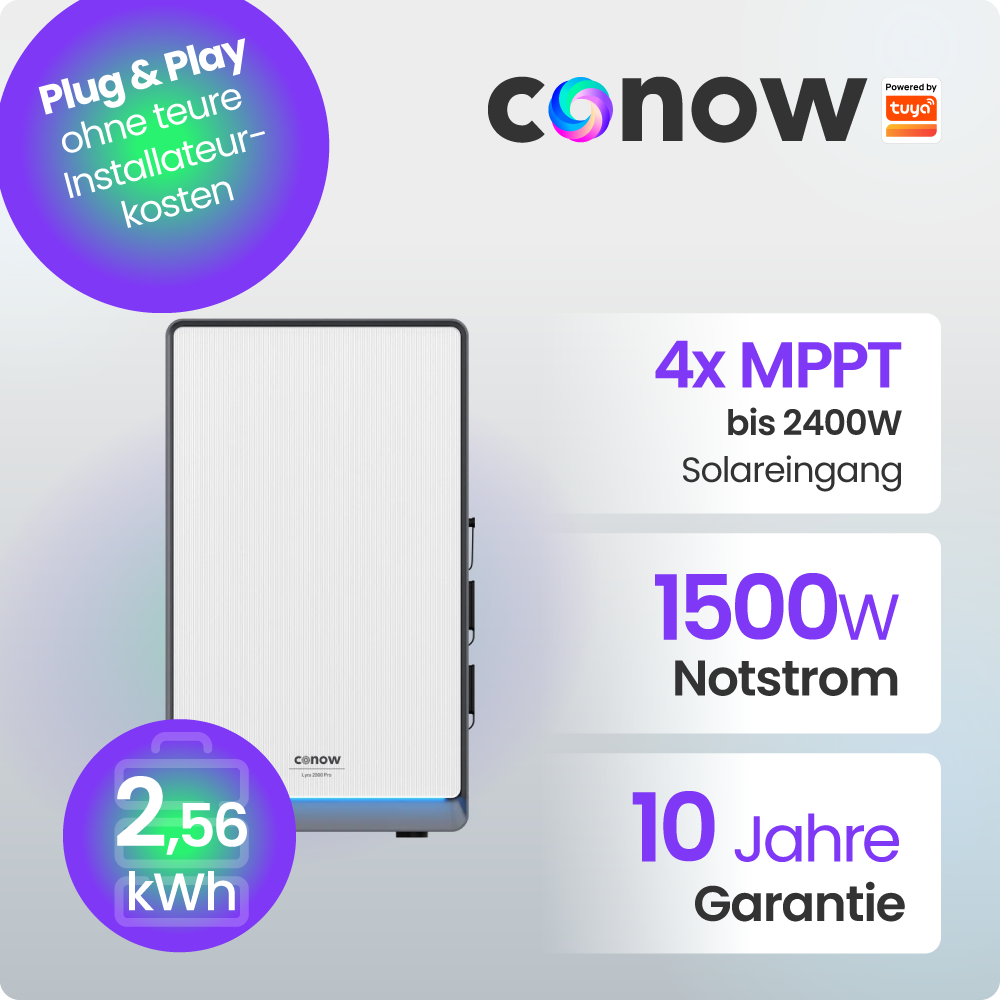 Solarmodul, MPPT, Notstrom, Batterie, Garantie
