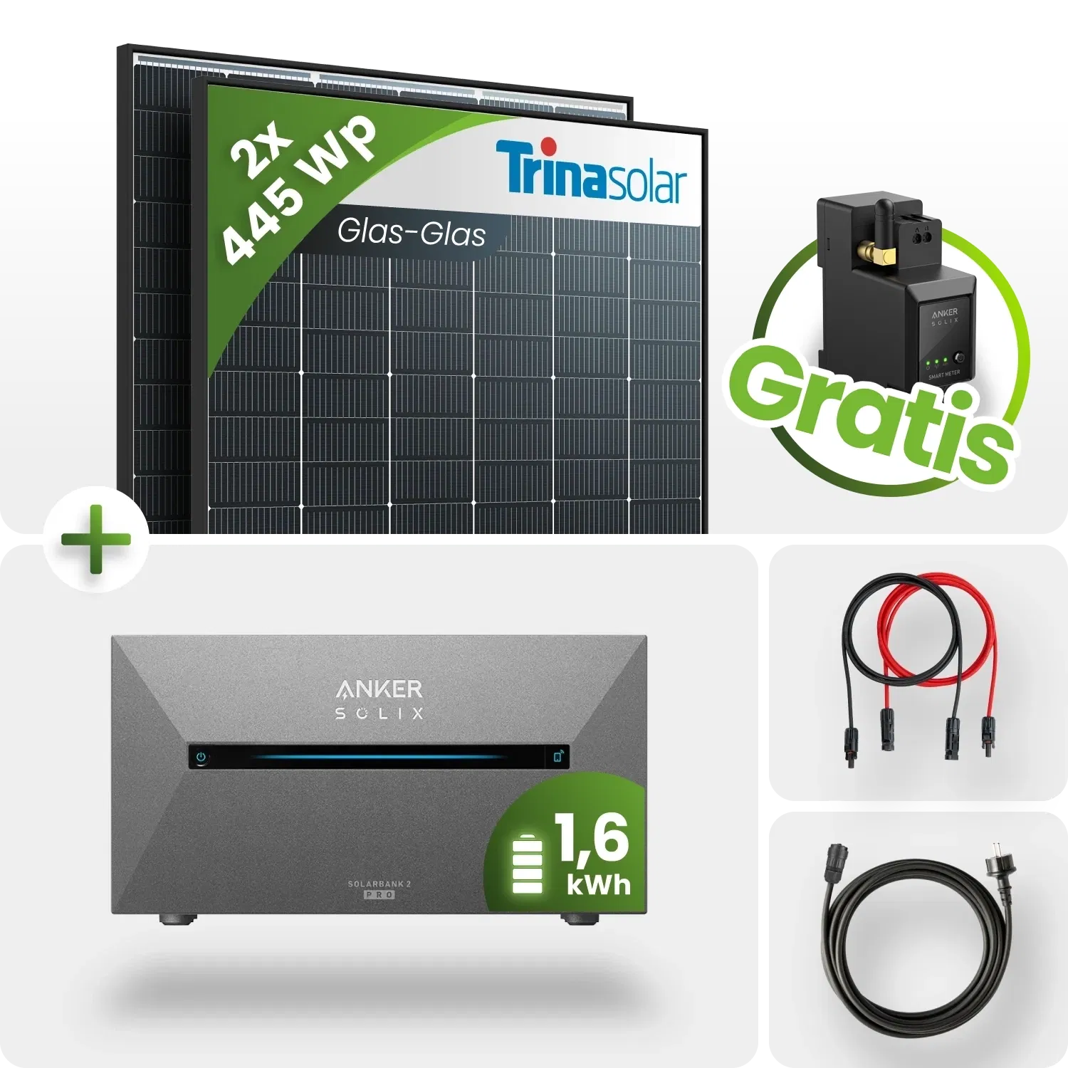 890Wp Balkonkraftwerk 1,6kWh Speicher Anker Solarbank 2 – 2x445Wp Trina Black Frame Monofazial 890Wp Balkonkraftwerk 1,6kWh Speicher Anker Solarbank 2 – 2x445Wp Trina Black Frame Monofazial