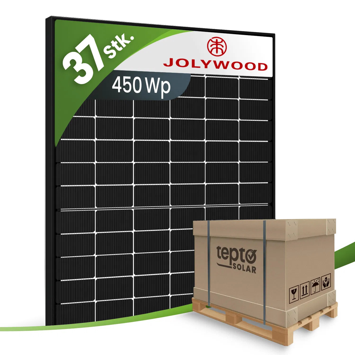 Jolywood Niwa JW-HD96N-R2/450 Wp N-Type TOPCon Glas-Glas Bifazial Fullblack (Palette) Jolywood Niwa JW-HD96N-R2/450 Wp N-Type TOPCon Glas-Glas Bifazial Fullblack (Palette)