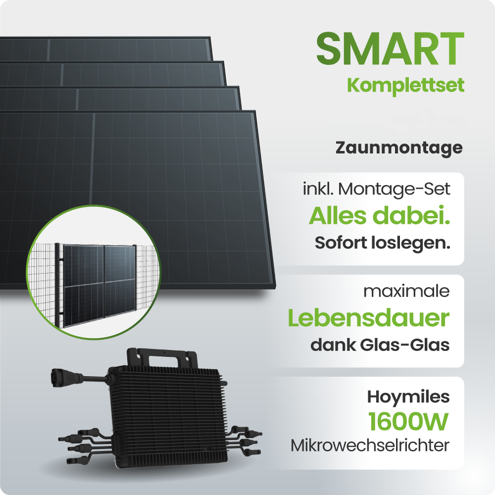 Solarmodul, Photovoltaik, Panel, Glas-Glas, Wechselrichter