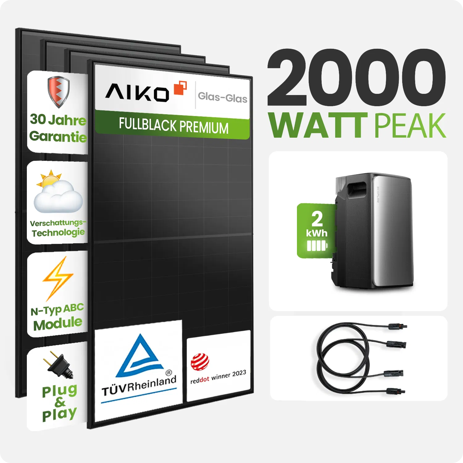Tepto 2000W Balkonkraftwerk MaxPower mit 2 kWh Speicher Tepto 2000W Balkonkraftwerk MaxPower mit 2 kWh Speicher
