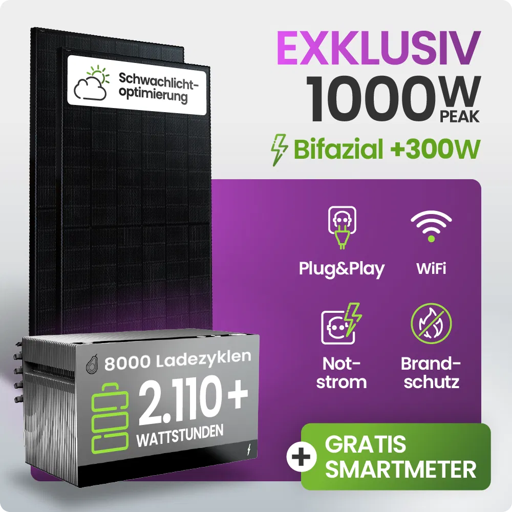 Tepto Exklusiv 2 Balkonkraftwerk mit FoxEss Avocado 22 Pro
