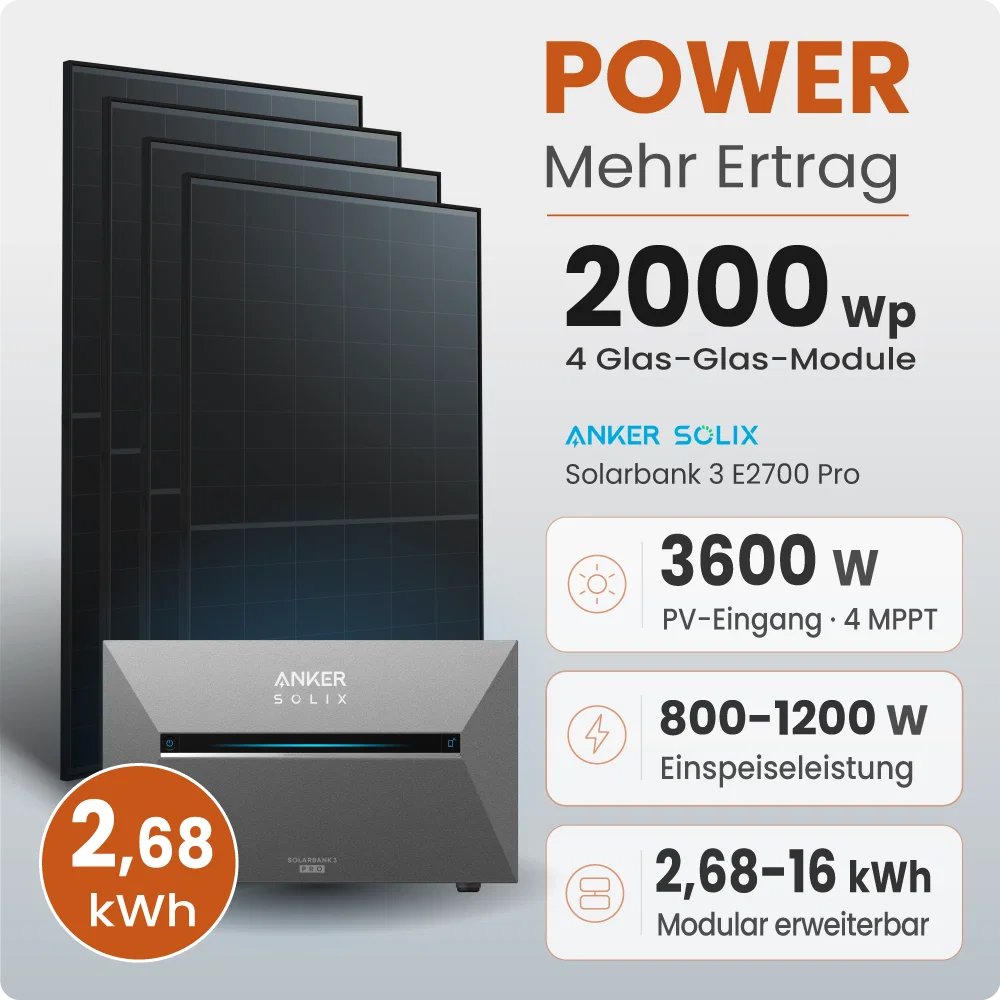 Tepto 2000W Balkonkraftwerk MaxPower mit 2,68 kWh Speicher Anker 3