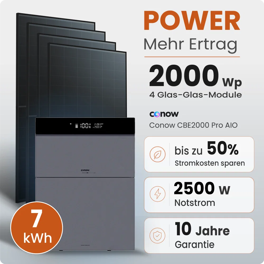 Tepto 2000W Balkonkraftwerk MaxPower mit 7 kWh Speicher Conow