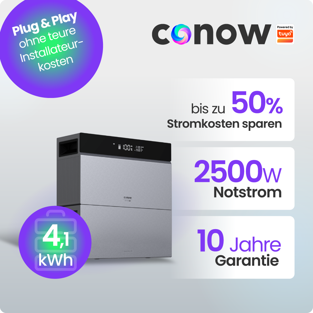 Notstromaggregat, 50% Stromkosten, 2500W, 10 Jahre Garantie, 4,1 kWh