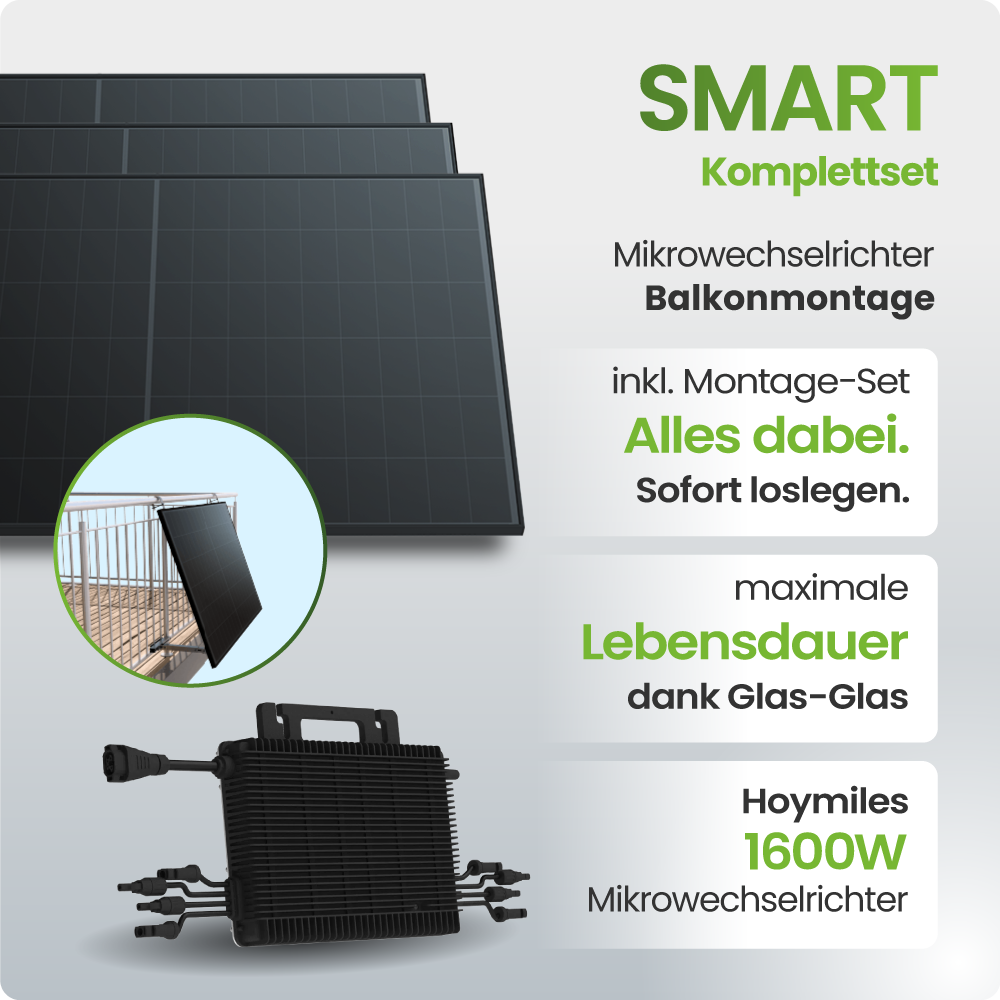 Solarmodul, Balkonmontage, Montage-Set, Lebensdauer, 1600W