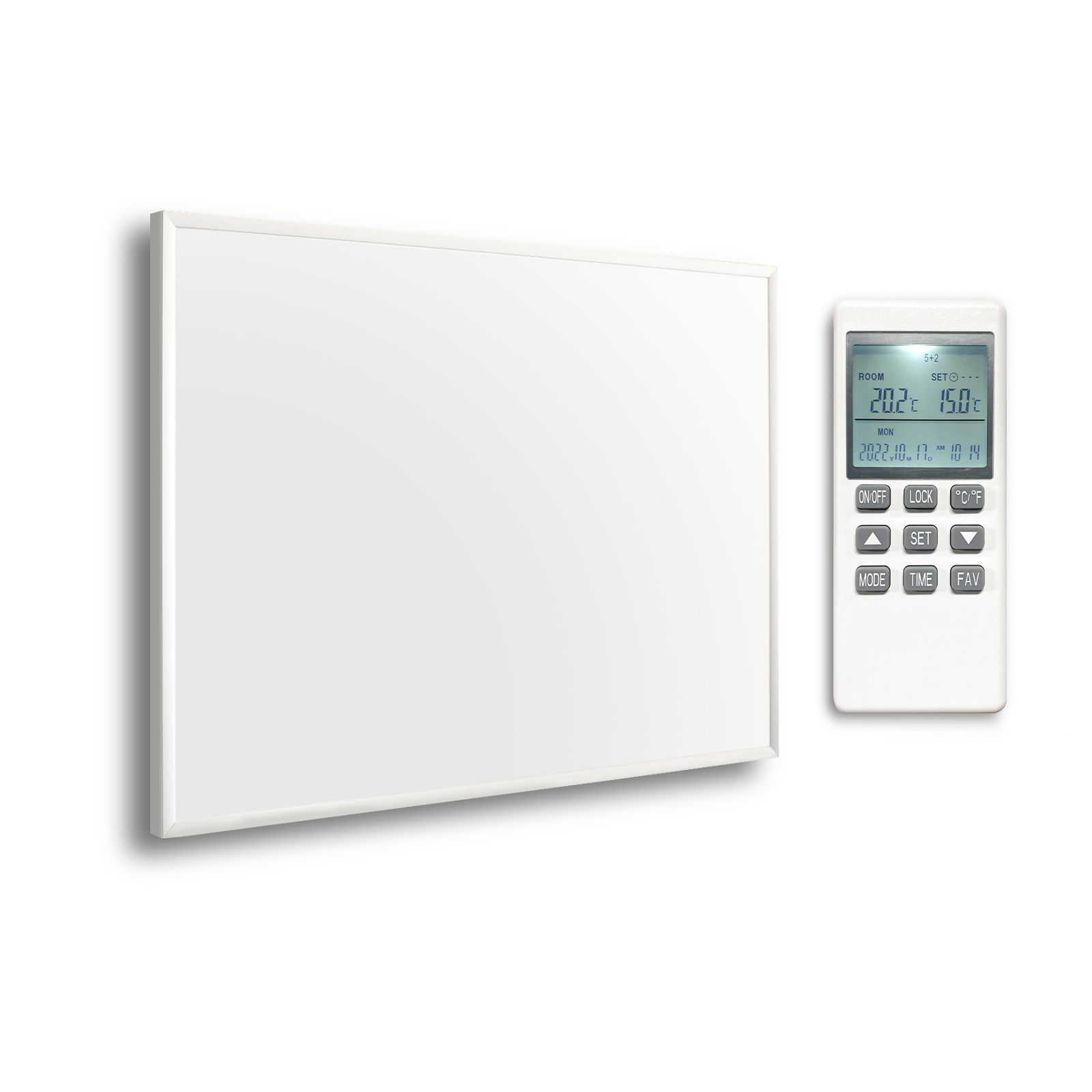 Infrarotheizung mit Thermostat Elektroheizung Wandmontage 580W Weißes Brett, Elektronik, Bildschirm, Hardware, Überwachen