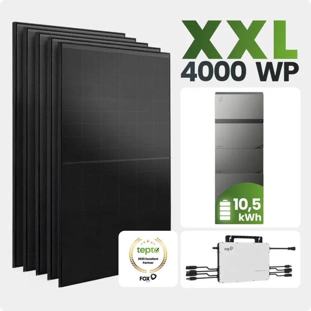 Balkonkraftwerk 4000W mit Avocado und FoxEss Q1-2000-E mit 10,55 kWh Speicher FoxEss Avocado