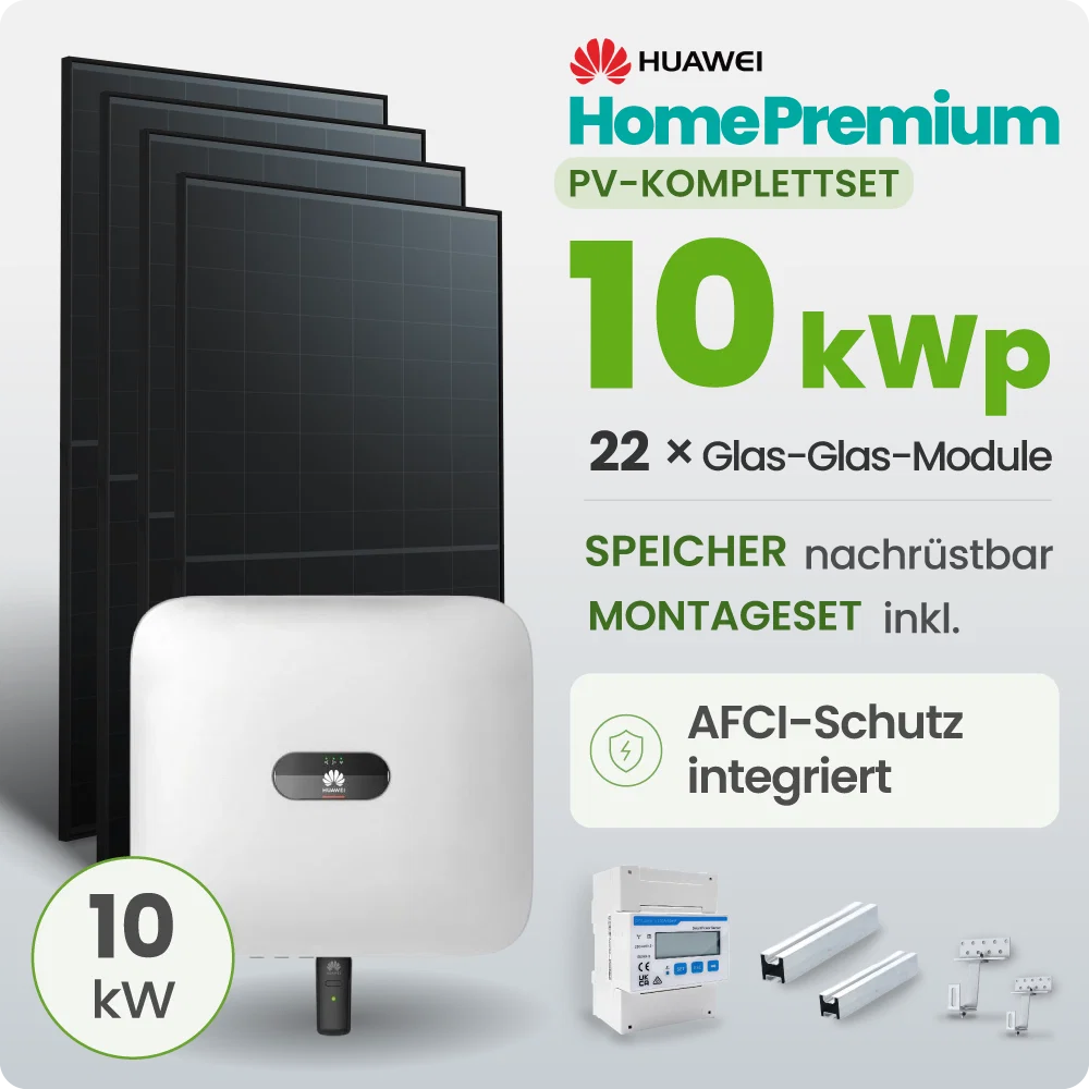 10kWp Huawei PV-Anlage 22x Trina 465Wp Black Frame Schrägdachmontage