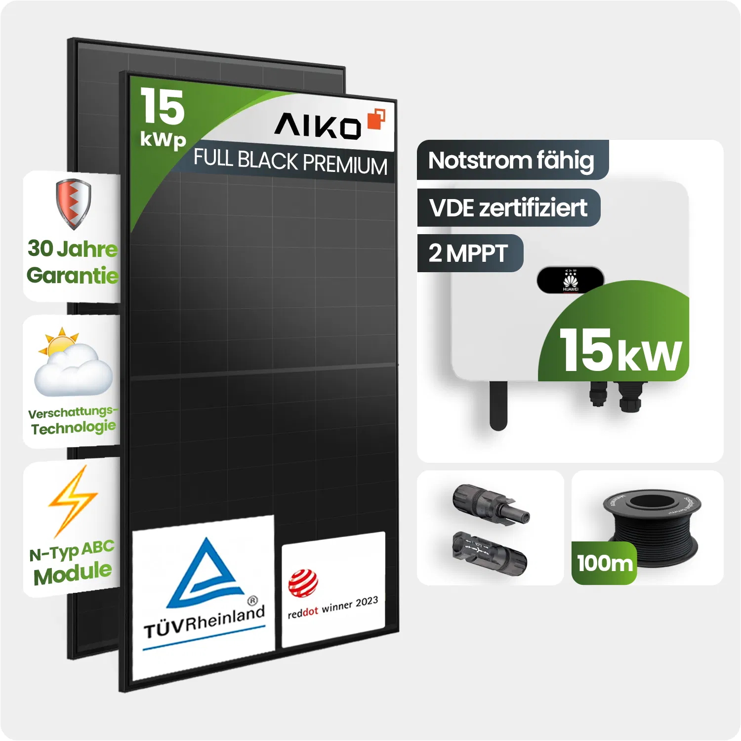 Tepto HomePremium 15 kWp Aiko Huawei PV-Anlage Speicher erweiterbar
