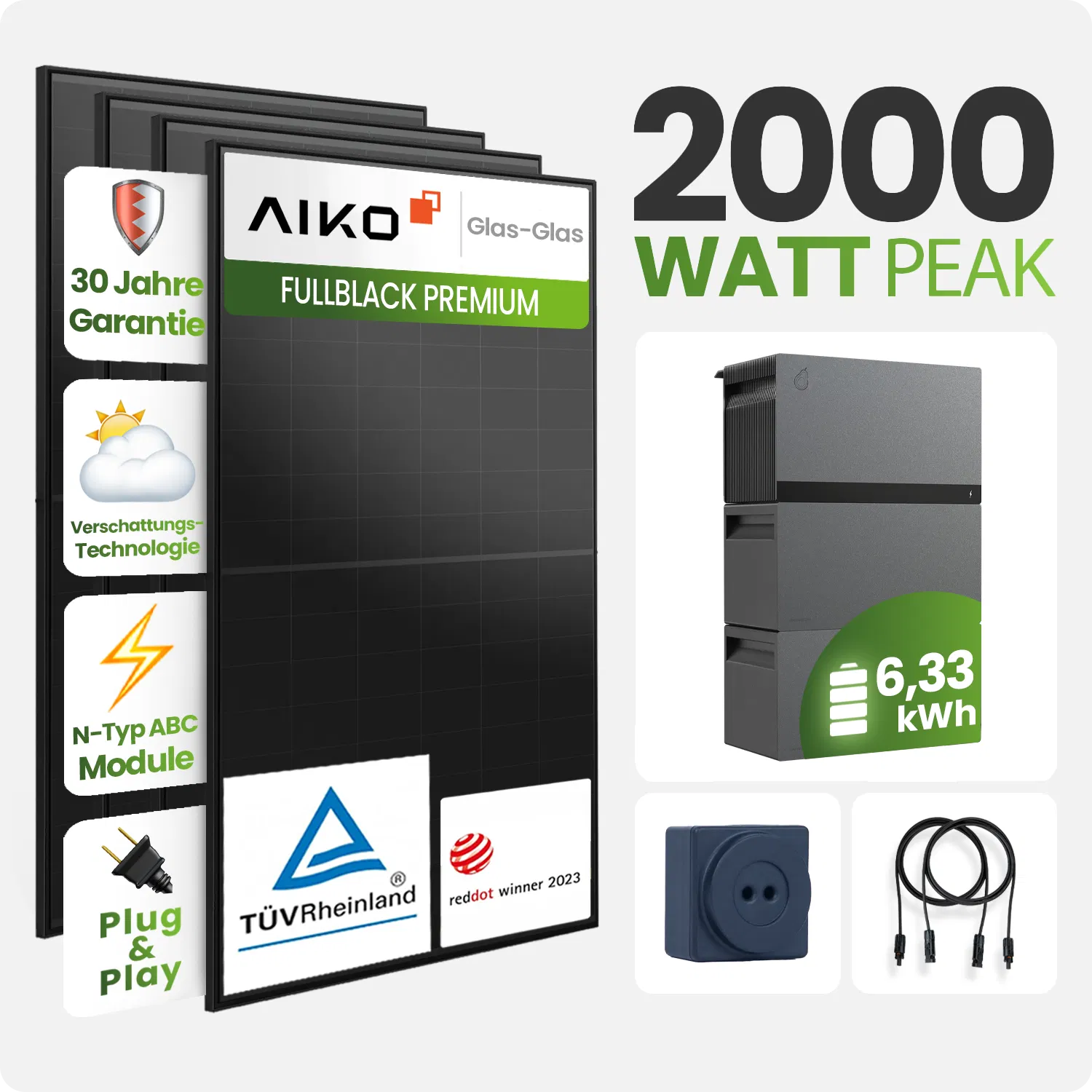 Tepto 2000W Balkonkraftwerk MaxPower mit 6,33 kWh Speicher FoxEss Avocado Tepto 2000W Balkonkraftwerk MaxPower mit 6,33 kWh Speicher FoxEss Avocado