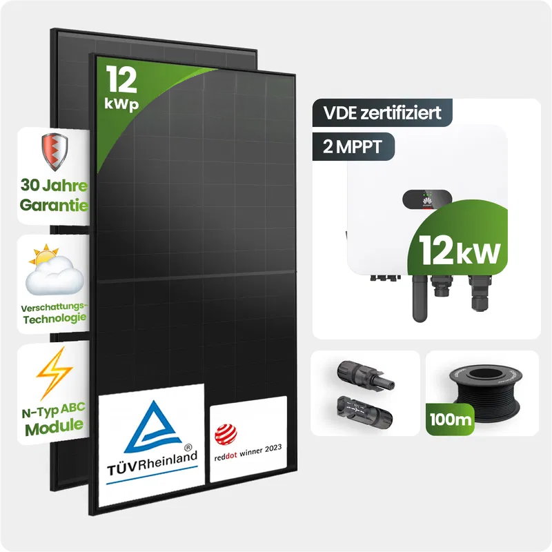 Solarmodul, Photovoltaik, 12 kW, Montagesystem, Zertifiziert