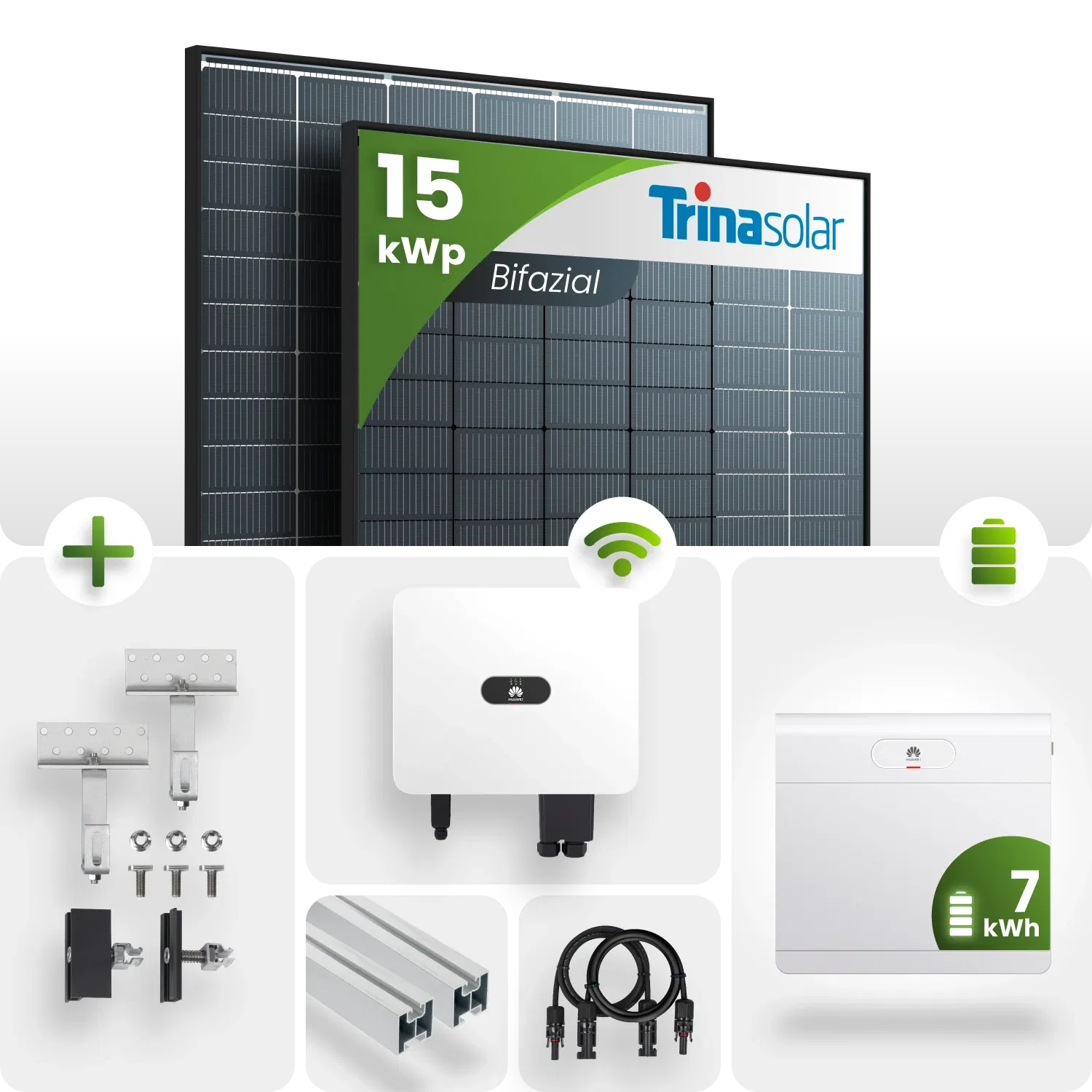 15 kWp PV-Anlage 36x Trina 435Wp Black Frame 7kW Speicher 15 kWp PV-Anlage 36x Trina 435Wp Black Frame 7kW Speicher