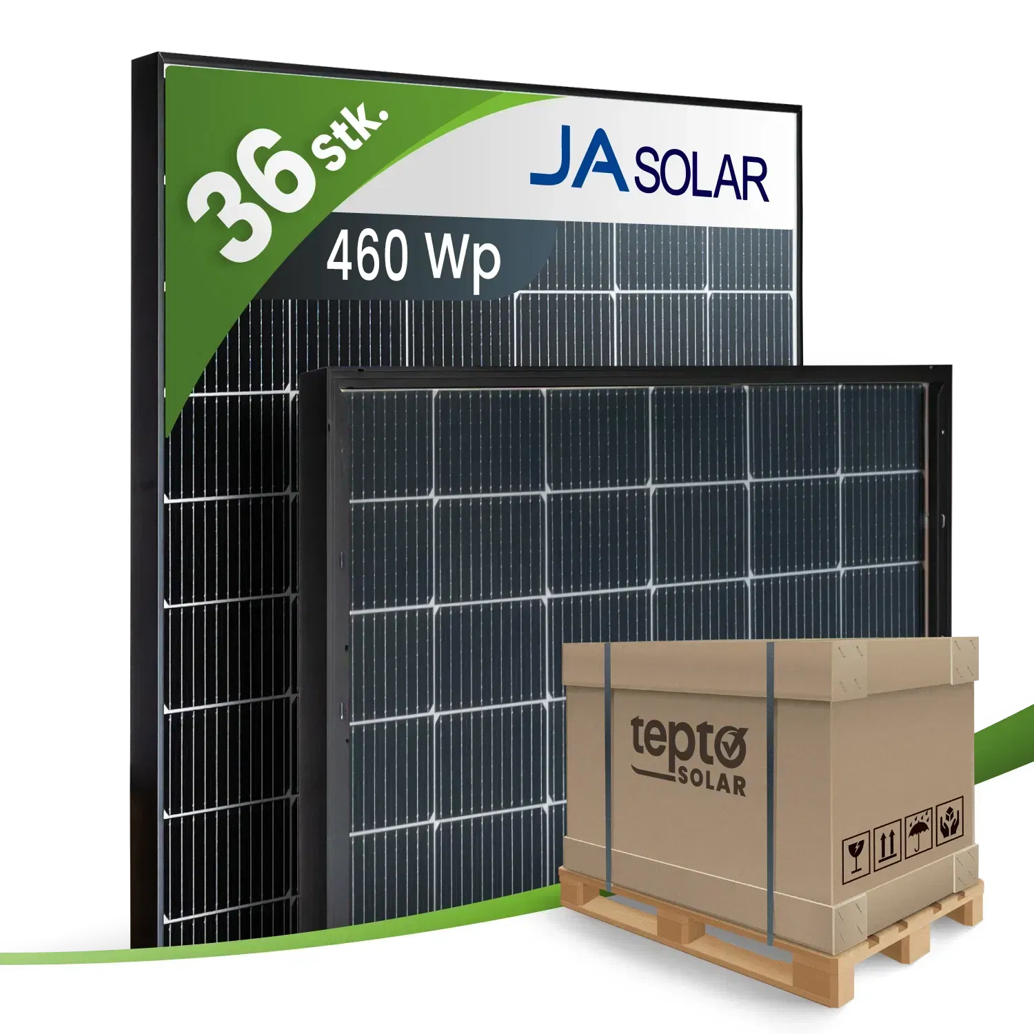 JA Solar JAM54D40-LB/460Wp Bifazial Glas-Glas Black Frame (Palette)