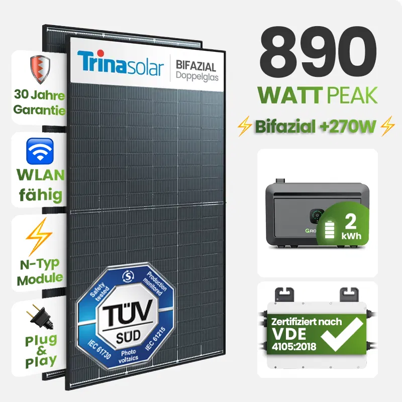 Tepto 800W Balkonkraftwerk Basic mit 2 kWh Speicher