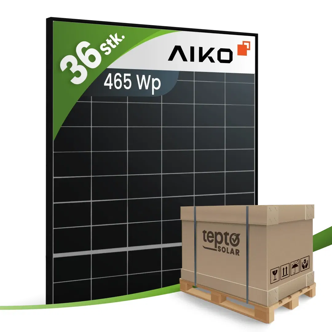 Aiko 465Wp A-MAH54Mw Einzelglas Black Frame (Palette)