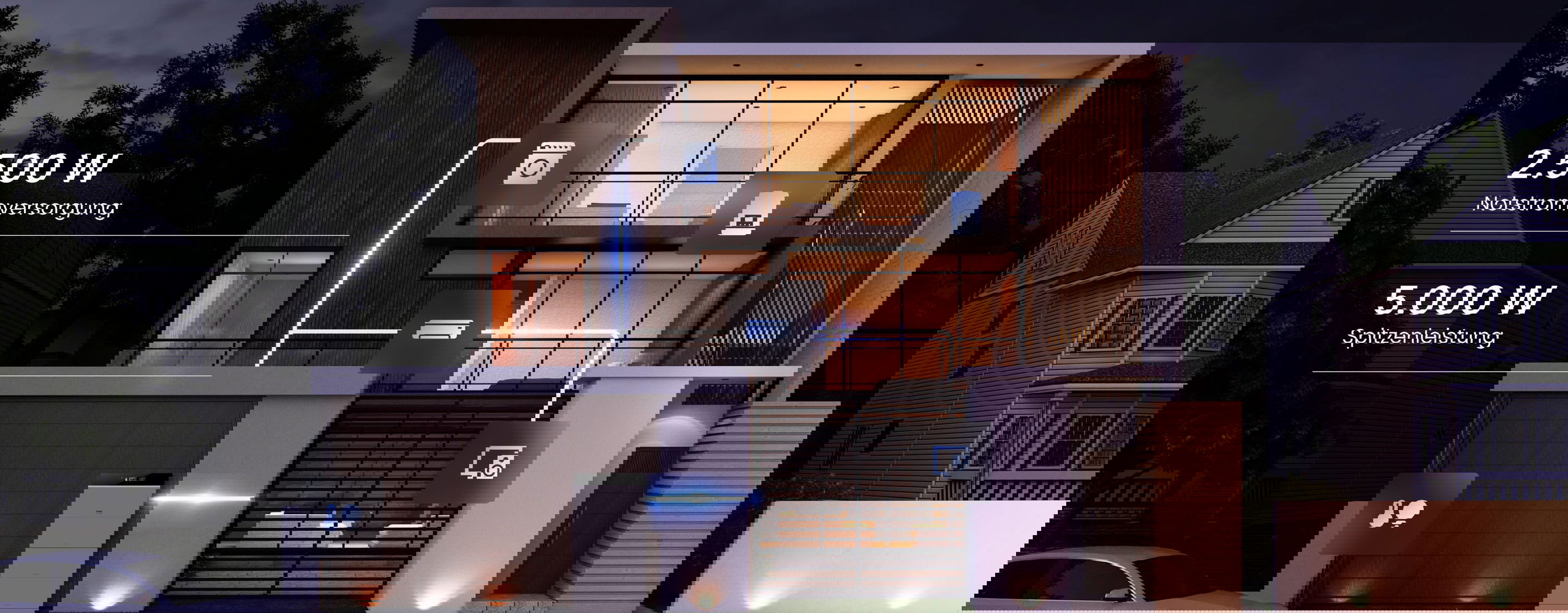 haus, modernes haus, Stromversorgung, Notstromversorgung, Smart-Home