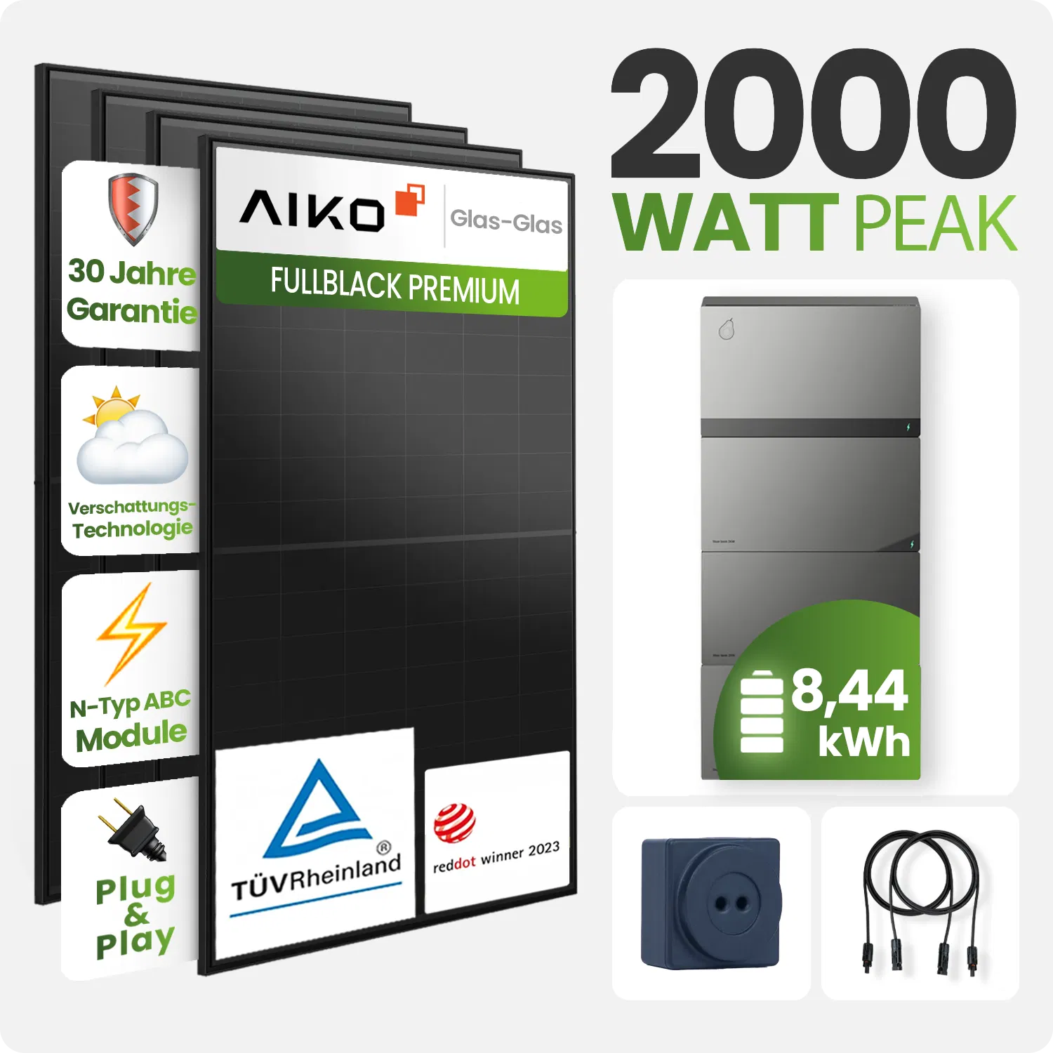 Tepto 2000W Balkonkraftwerk MaxPower mit 8,44 kWh Speicher FoxEss Avocado Tepto 2000W Balkonkraftwerk MaxPower mit 8,44 kWh Speicher FoxEss Avocado