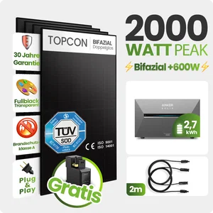 Tepto 2000W Balkonkraftwerk mit Anker Solix Solarbank 3 Pro