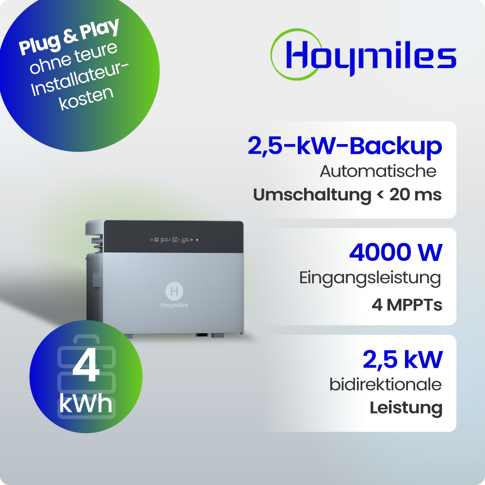 Uebersichtlicht, Power-Einheit, 2,5-kW-Backup, Automatische Umschaltung, MPPT 4